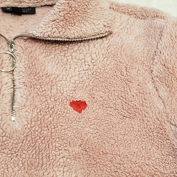 Topshop Pink Fuzzy Teddy 1/4 Zip Sweater - Picture 4 of 16